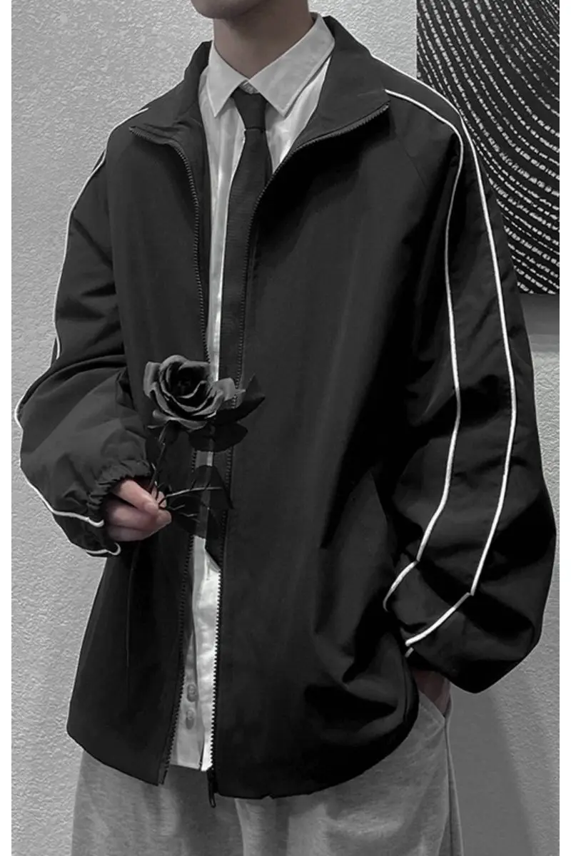 

2020 Spring And Autumn New Youth Popular Men's Loose Large Size Reflective Strip Dark Large Size Jacket Fashion Casual Top