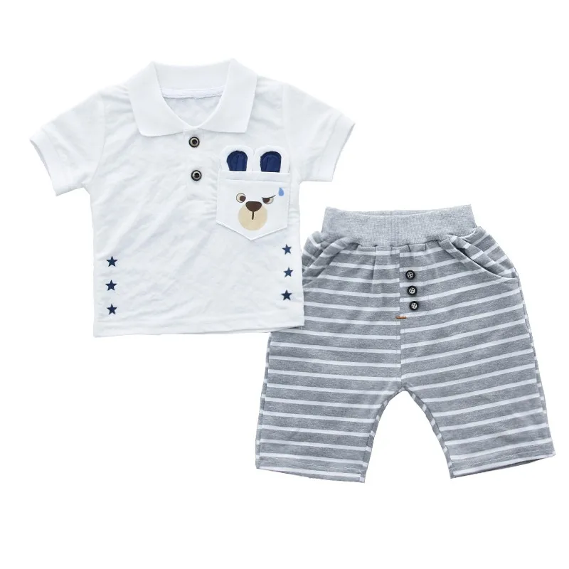 Casual Toddler Outfits Baby Boy Summer Clothes Newborn Boy Clothing Set Sports T-shirt+ Shorts Suits Leaves Print Clothes