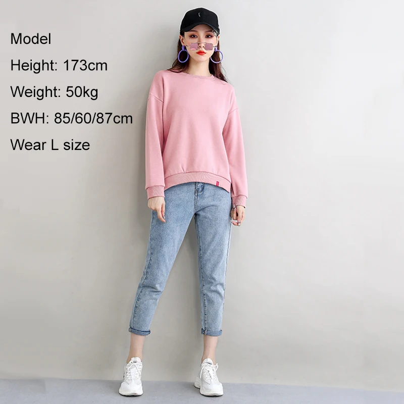 Розовый свитер для девочек Корейский kpop свободная толстовка с графическим