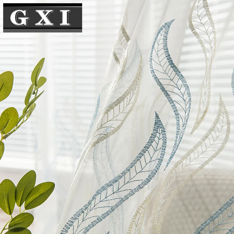

Роскошные вышитые прозрачные Занавески с полыми листьями для гостиной, окна, спальни, тюлевые шторы, европейские занавески, домашний декор