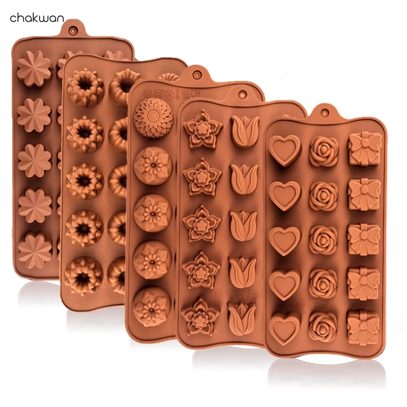 Форма для шоколада 9 формы 15 полости силиконовый цветок роза цветы шоколадная