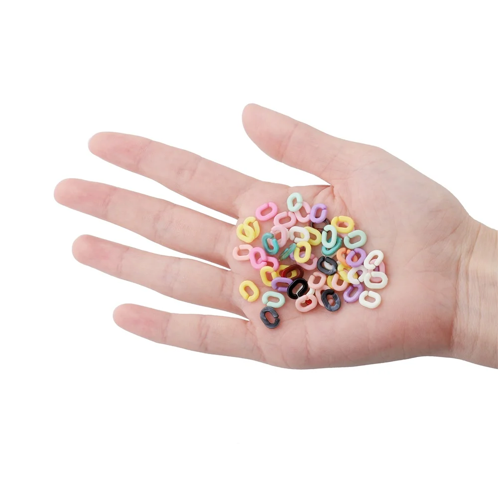 200Pcs/Lot 9*6mm Colorful Transparent Opening Acrylic Link Chain for DIY Necklace Bracelet Earrings Jewelry Making Accessories - купить по