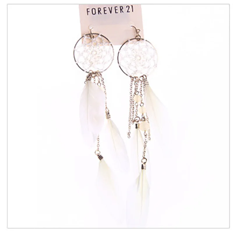 

SNCSDK 2020 trend Creative tassel Women dangle earrings dream catcher feather European and American temperament Women's earrings