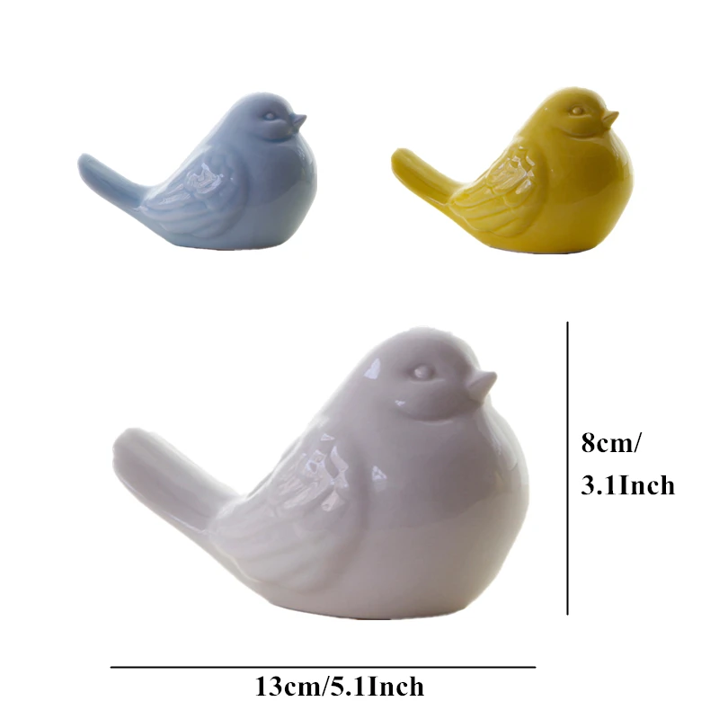 Керамические фигурки 5 1 дюйма в виде птиц 3 цвета декоративная статуя волшебника