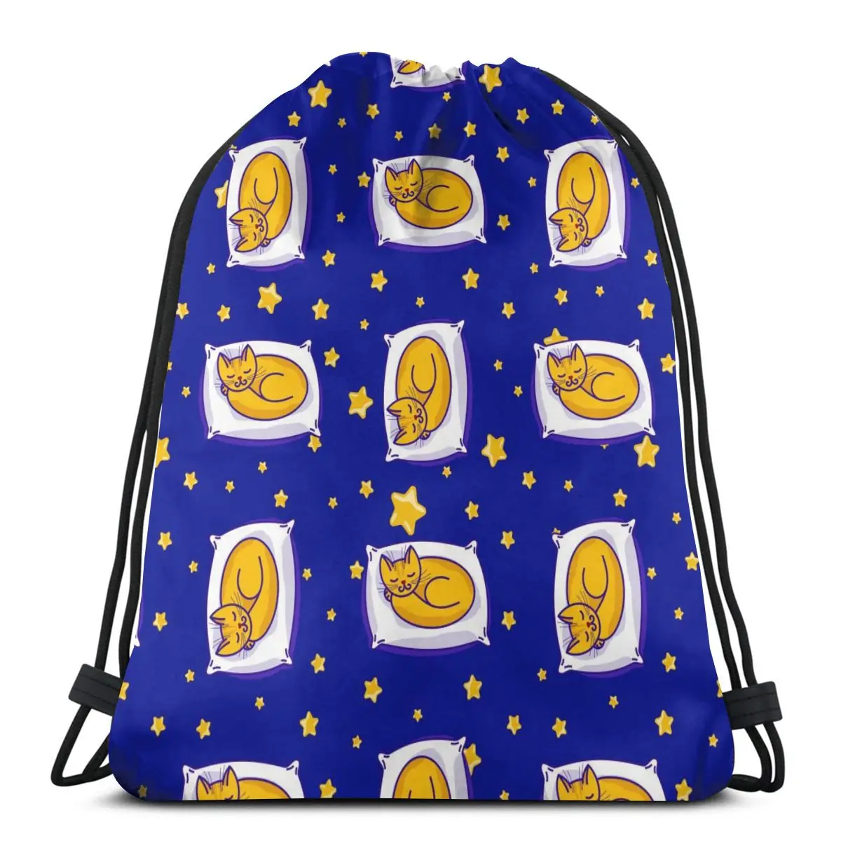 

Cute Sleeping Ginger Cat And Stars On Clear Sky Backpack Bag Outdoor Fitness Drawstring Beam Mouth Backpack Sports Bag 2020