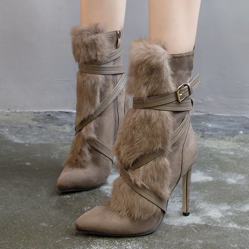 

Sarairis New Fashion 2021 Elegant Party Boots Woman Shoes Sexy Thin High Heels Buckle Decoration Concise Autumn Boots Ladies