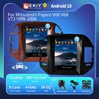 Автомобильный радиоприемник EKIY T6 для Mitsubishi Pajero V60 V68 V73 1999-2006 Tesla, вертикальный экран, навигатор, GPS, Android, стереоприемник, 2 Din, авторадио, магнитофон, 4G, Wi-Fi, головное устройство