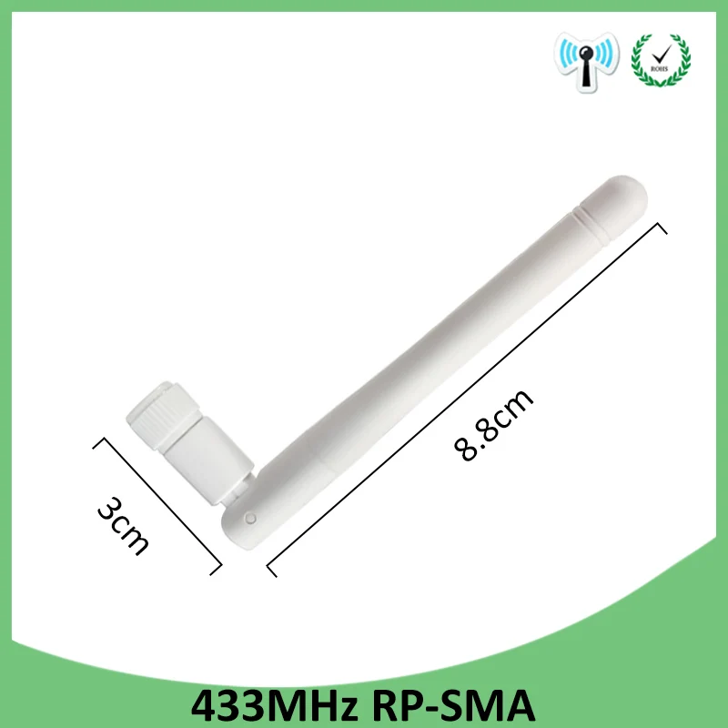 EOTH 5pcs 433mhz antenna 3dbi sma female lora antene iot module lorawan signal receiver antene ipex 1 SMA male pigtail Extension