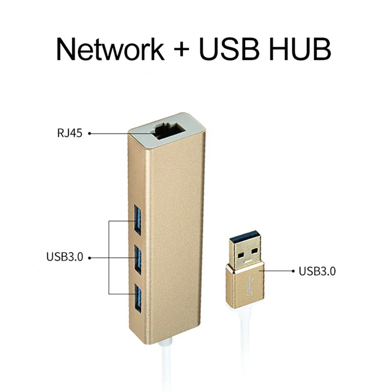 USB3.0 концентратор Gigabit Ethernet сетевой адаптер + 3 порта USB 0 к RJ45 10/100/1000M Lan Карта для