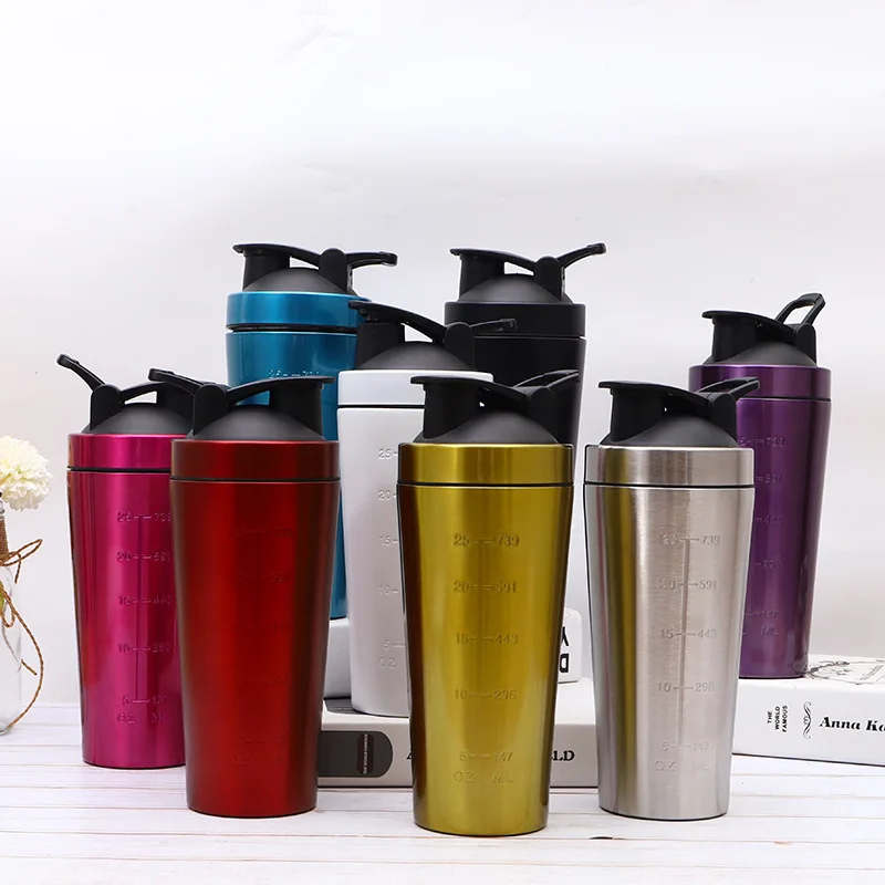 

Stainless Steel Protein Shaker Bottle Gym Outdoor Shake Kettle Sport Milkshake Mixer Water Bottle Portable Whey Protein Cup