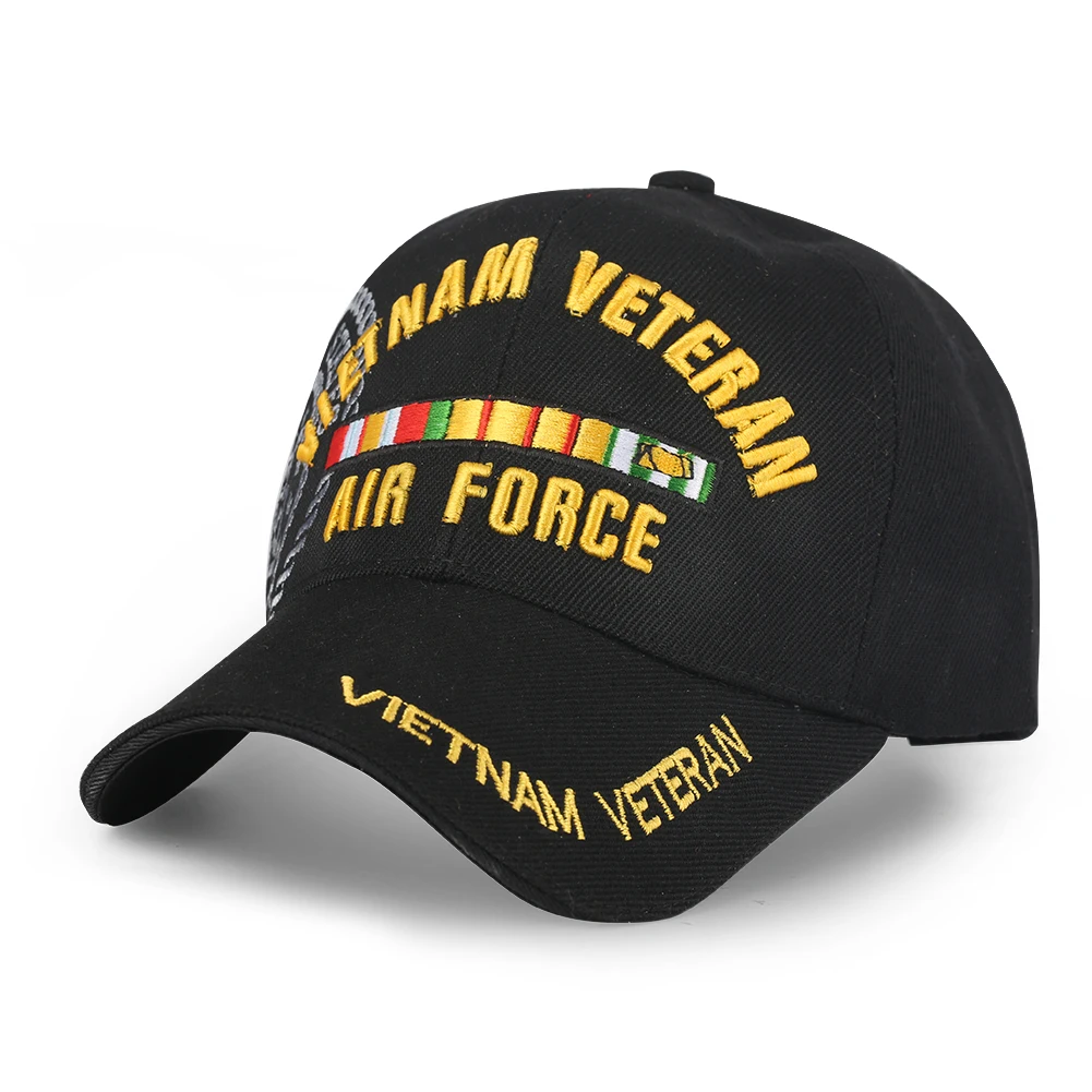 Вышитые буквы кепки vietnam Veteran бейсболка s для мужчин Air Force тактическая бейсбольная шляпа уличные шапки Военные Повседневная шляпа для отца