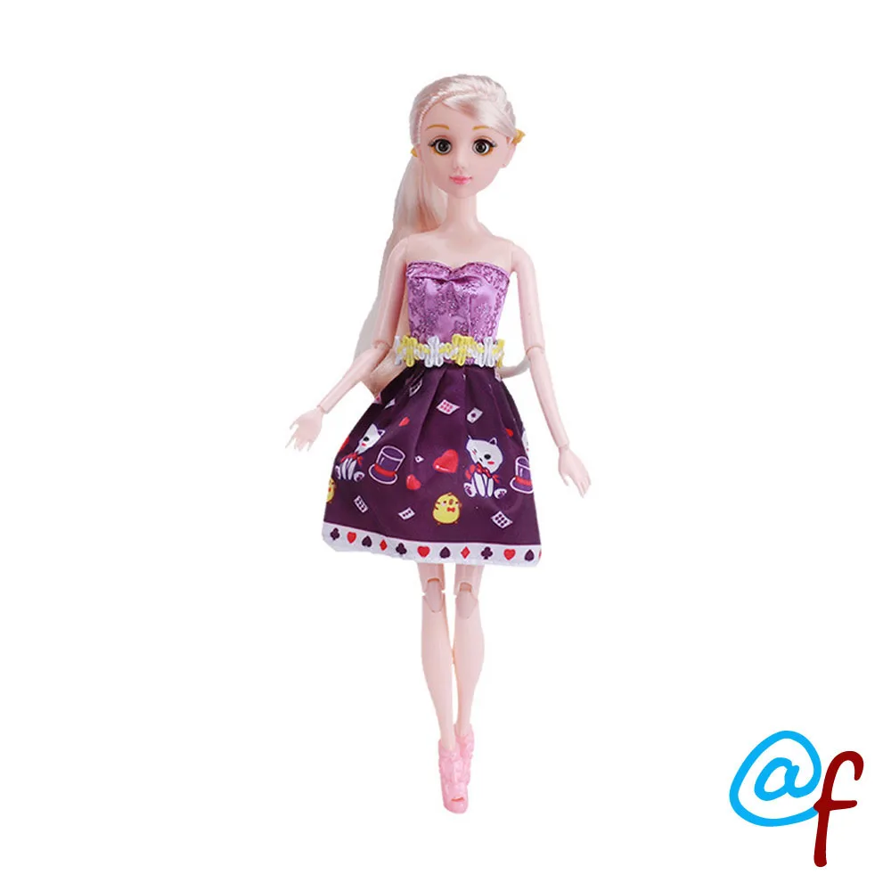 N-7 1-set Cartoon Pattern Doll Clothes Girl DIY for 1/6 OOAK Beauty Doll's Dress A Brand Head As Gift If 3sets or More