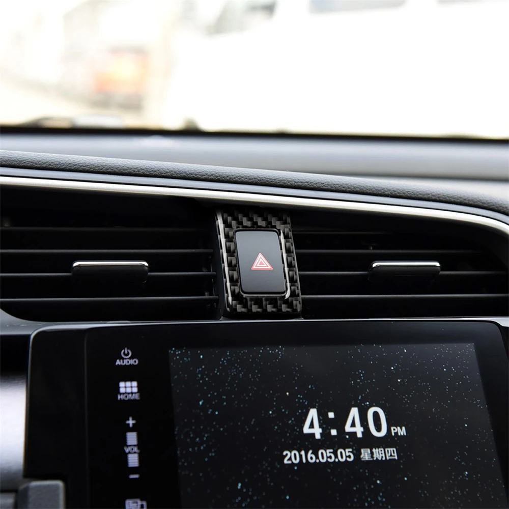 

Car Interior Decoration Sticker Center Control Console Warning Light Frame Cover Trim for Honda Civic 2016-2019 Carbon Fiber