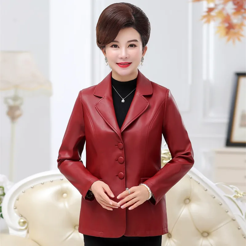 Куртка UHYTGF женская кожаная короткая качественная куртка средней длины 6XL размера