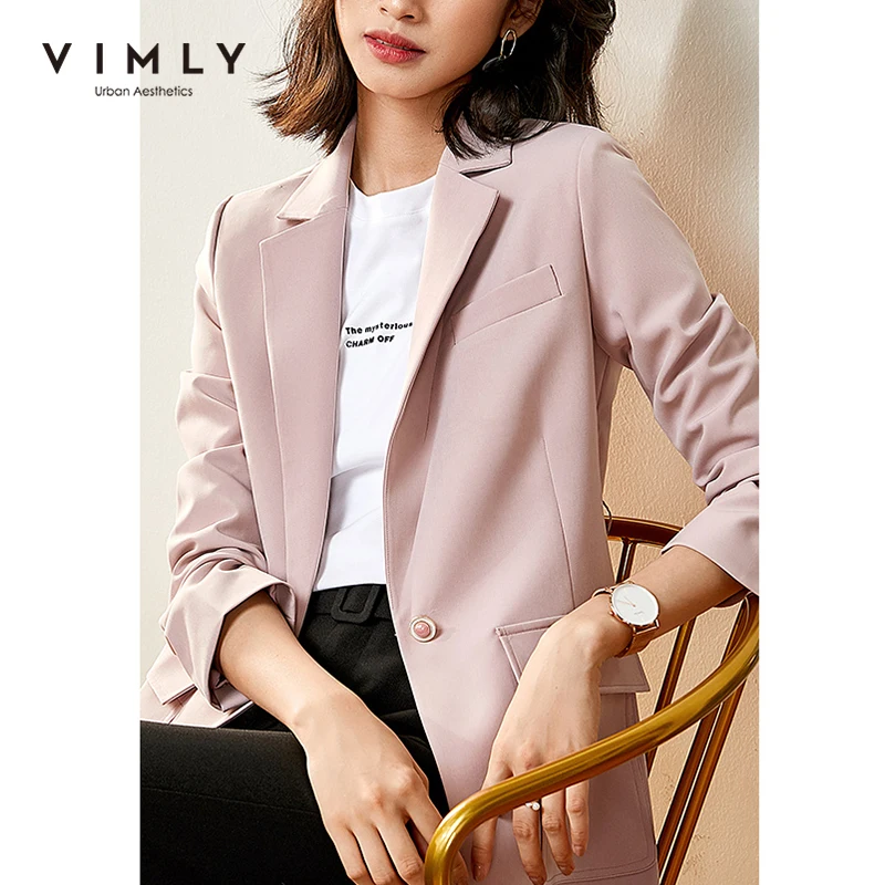Элегантный женский Блейзер Vimly модный приталенный с отложным воротником на одной