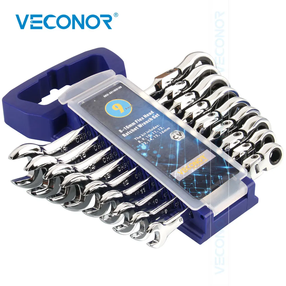 9 шт ключ трещетка дюймовый стандарт Наборы инструментов до зеркального блеска