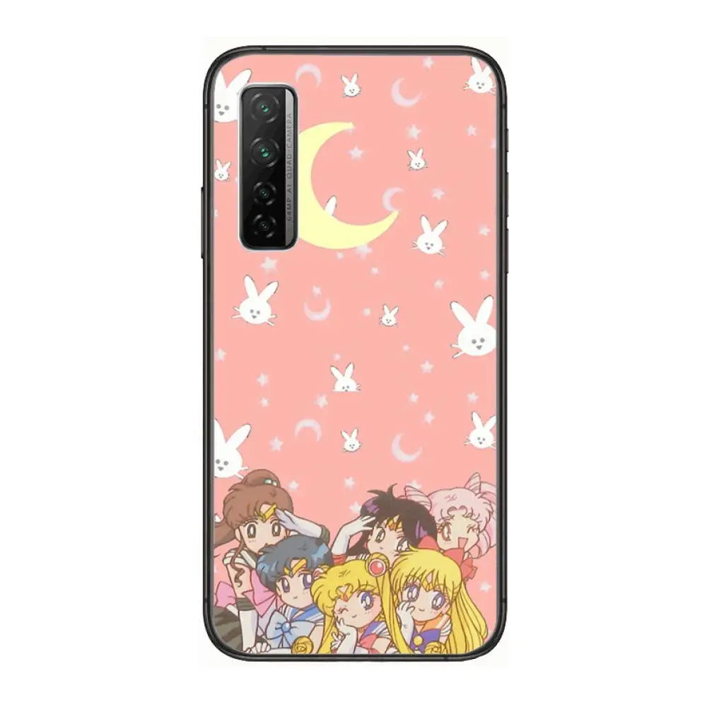 

Anime Sailor Moon Phone Case For Huawei mate 40 30 10 20 40 8 9 Lite Z Pro Black Etui 3D Coque Painting Hoesjes 5g black