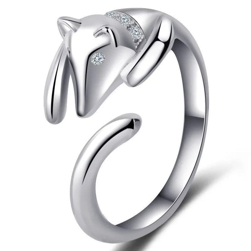 2018 Новое модное кольцо с лисой милое ручной работы животными мужское