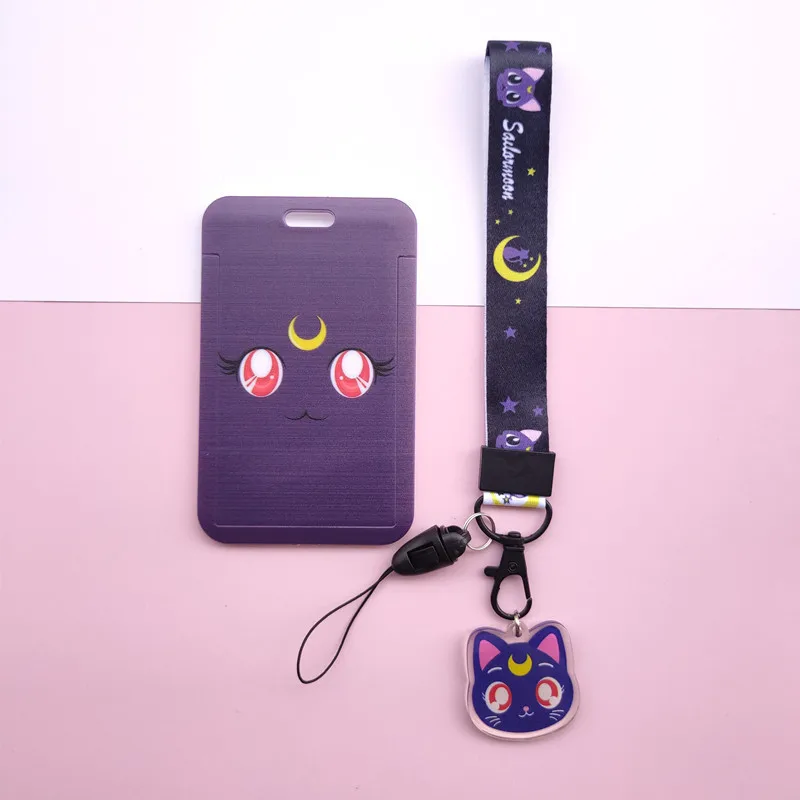 

Japan Korea Cute Girl Heart Wallet Pretty Girl Sailor Moon Tsukino Usagi Cat Card Holder Card Case Key Chain Pendant