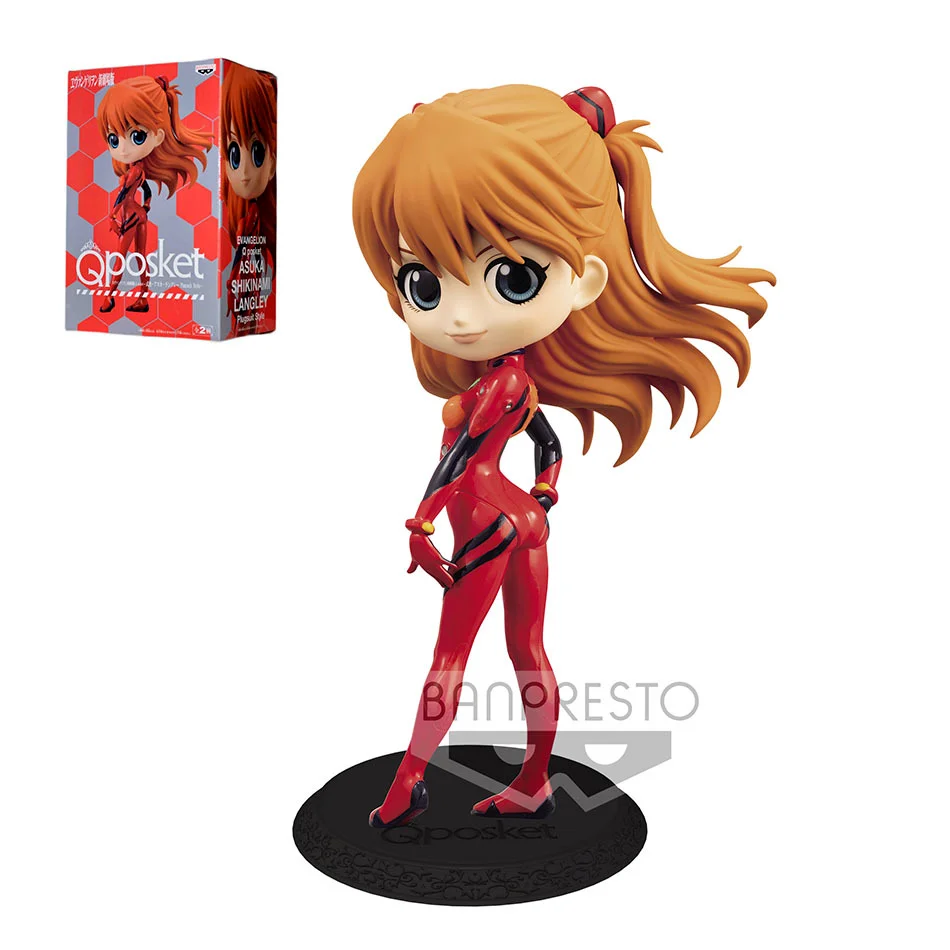 

BANDAI Qposket EVA Japanese Anime Evangelion Mini Asuka Langley Soryu Plugsuit Style Figurine Kawaii Doll Action Figure Kids Toy