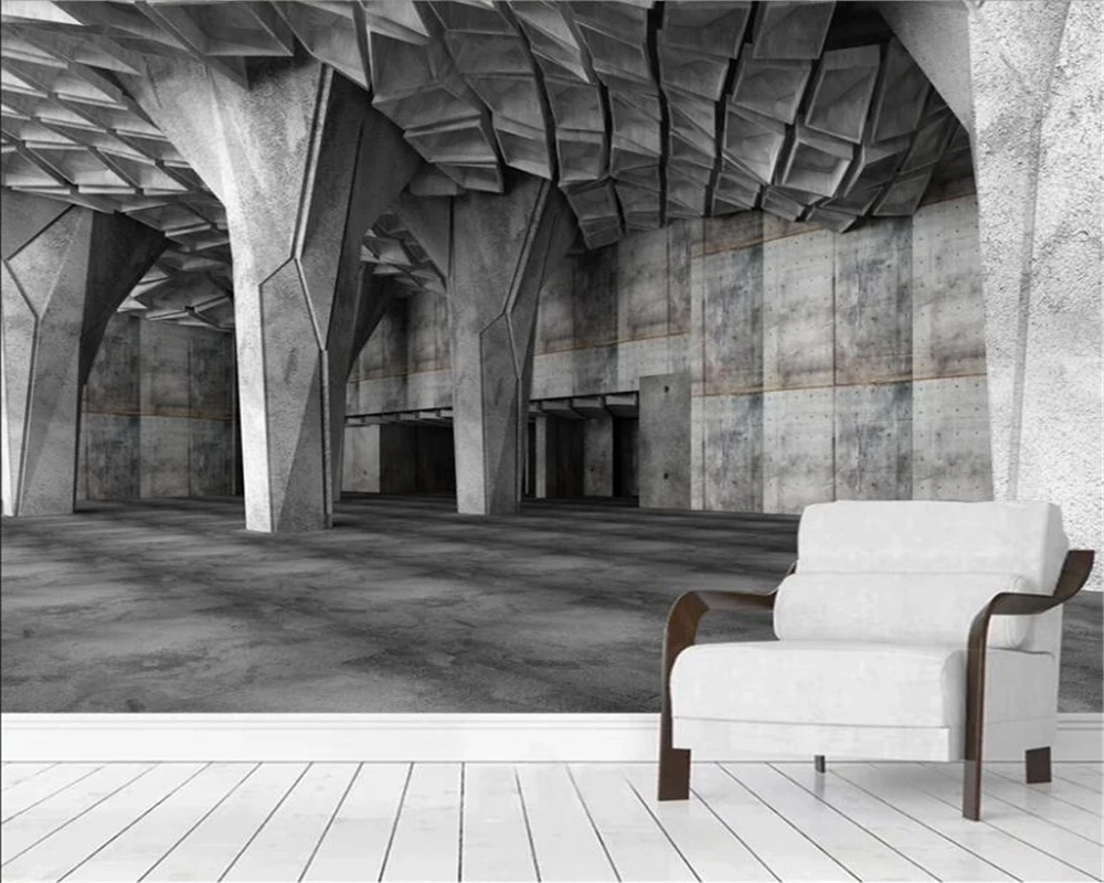 

Custom wallpaper 3d stereo mural extension space cement board special-shaped building background wall living room bedroom обои