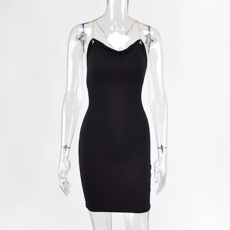 Женское мини платье с открытой спиной DEAT Короткое облегающее без рукавов на