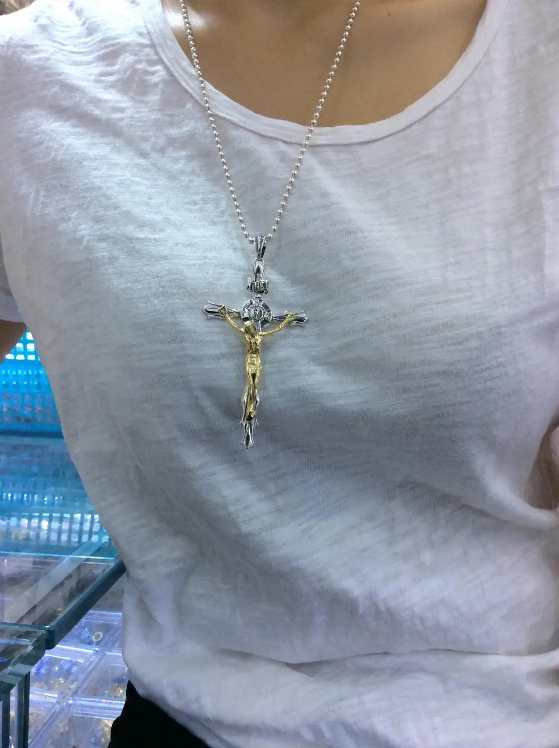 Настоящее Серебро S925 мужской кулон винтажное тайское серебро крест Иисуса