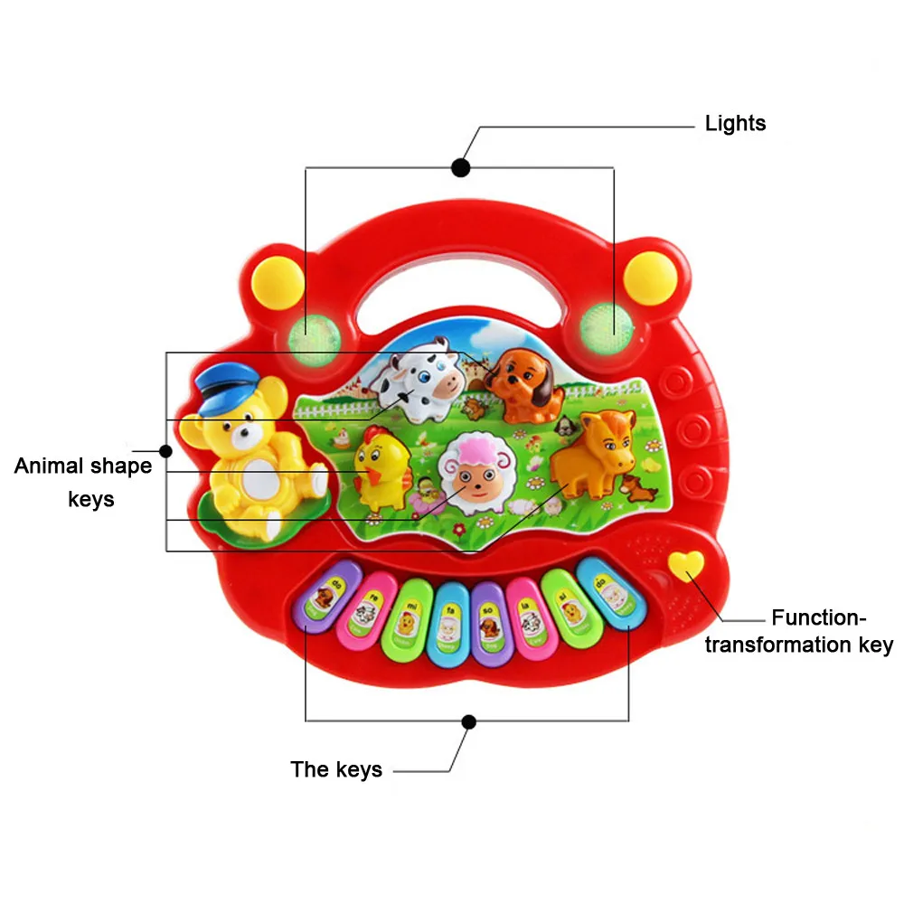 

Farm Animal Sound Kids Piano Music Toy Musical Animals Sounding Keyboard Piano Baby Playing Type Musical Instruments Educational