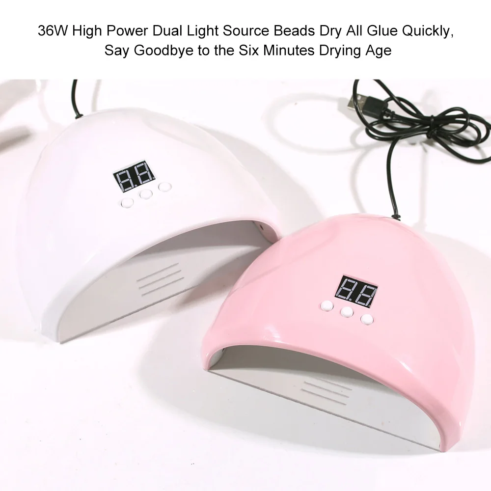 Светодиодная УФ лампа для сушки ногтей 24 Вт мини с USB маникюра ЖК дисплей Гель лак