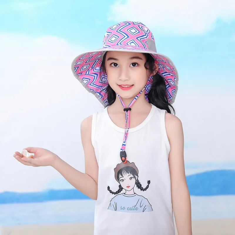 Регулируемая летняя Солнцезащитная шапка SPF 50 + для мальчиков и девочек дорожная