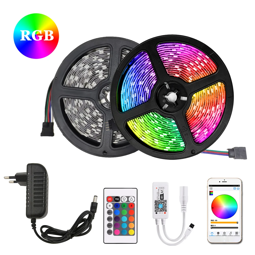 

Светодиодная лента RGB 5 м 10 м 15 м Водонепроницаемая светодиодная неоновая лампа 2835 5050 12 В постоянного тока гибкая лента для подсветки комплек...