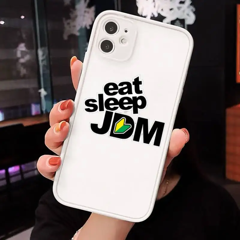

jdm drift Phone Cases Matte transparent For White iPhone 12 Mini 11 Pro XR XS Max 7 8 Plus X Back Cover