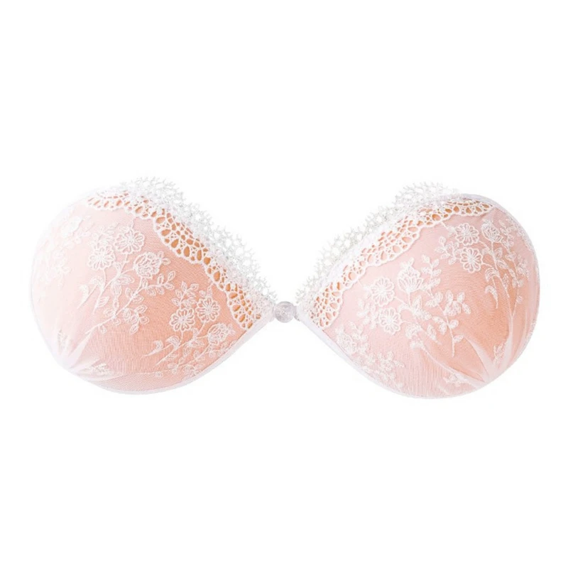 

Sexy Lace Push Up Women Floral Invisible Bras Wedding Dresses Seamless Strapless Female Underwear Bra
