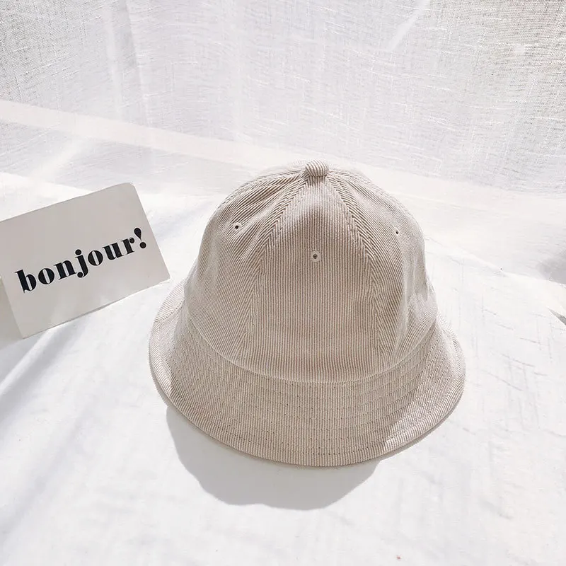 Corduroy matte Beige Harajuku Вельветовая женская летняя однотонная зеленая шляпа-ведро Корейская версия Милая Джокер дорожная шляпа Солнцезащитная шляпа котелок - Цвет: Corduroy matte Beige