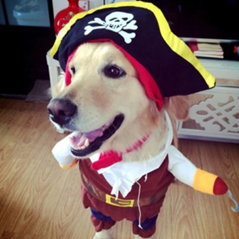 

29EB Pet Dog Cat Costume Suit Puppy Clothes Pirate Outfit For Halloween Christmas New