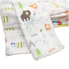 10 шт., детское полотенце для кормления, плюшевый мишка, кролик, в горошек, с принтом, Детский Маленький носовой платок, марлевый платок для кормления YYT308