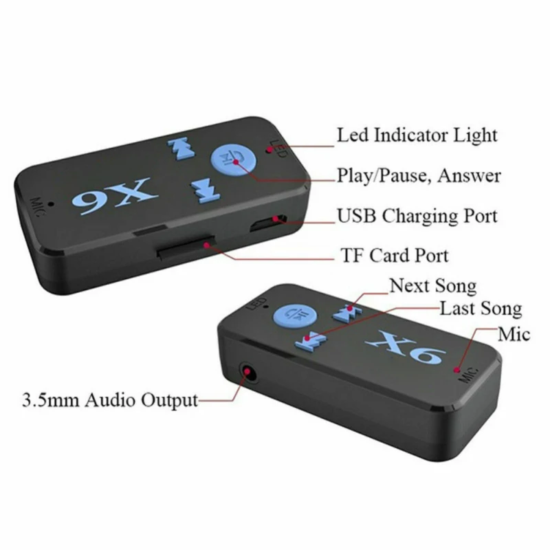Обновленный Bluetooth стерео аудио приемник X6 5 0 передатчик Мини AUX USB 3 мм разъем