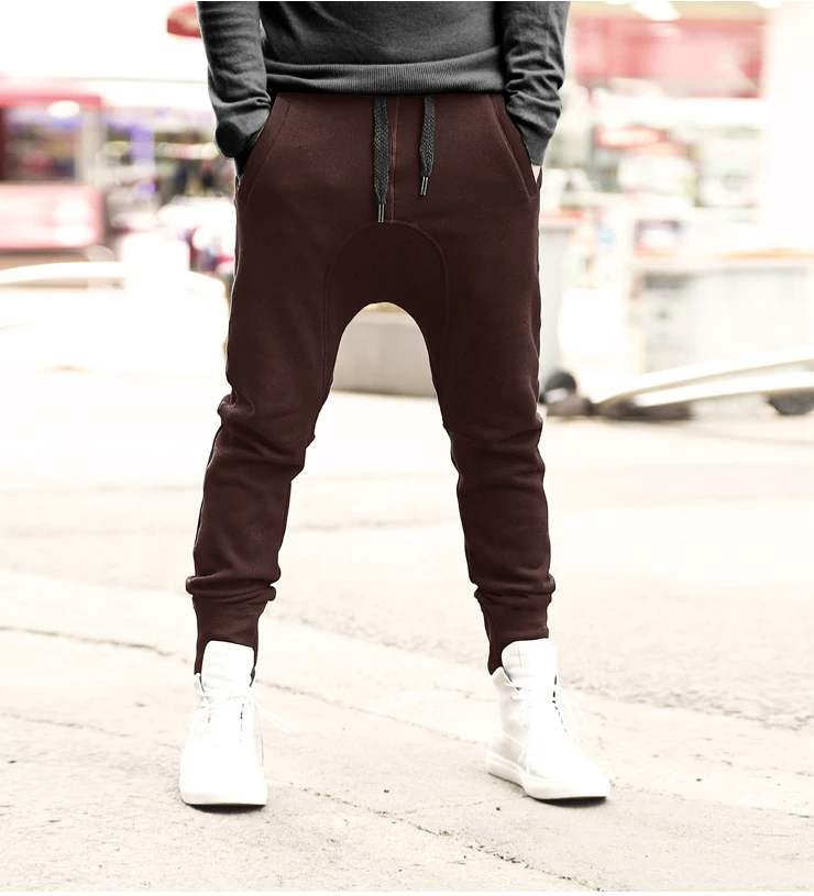 Шаровары мужские Новые хип-хоп утолщенные черные спортивные брюки хлопковые