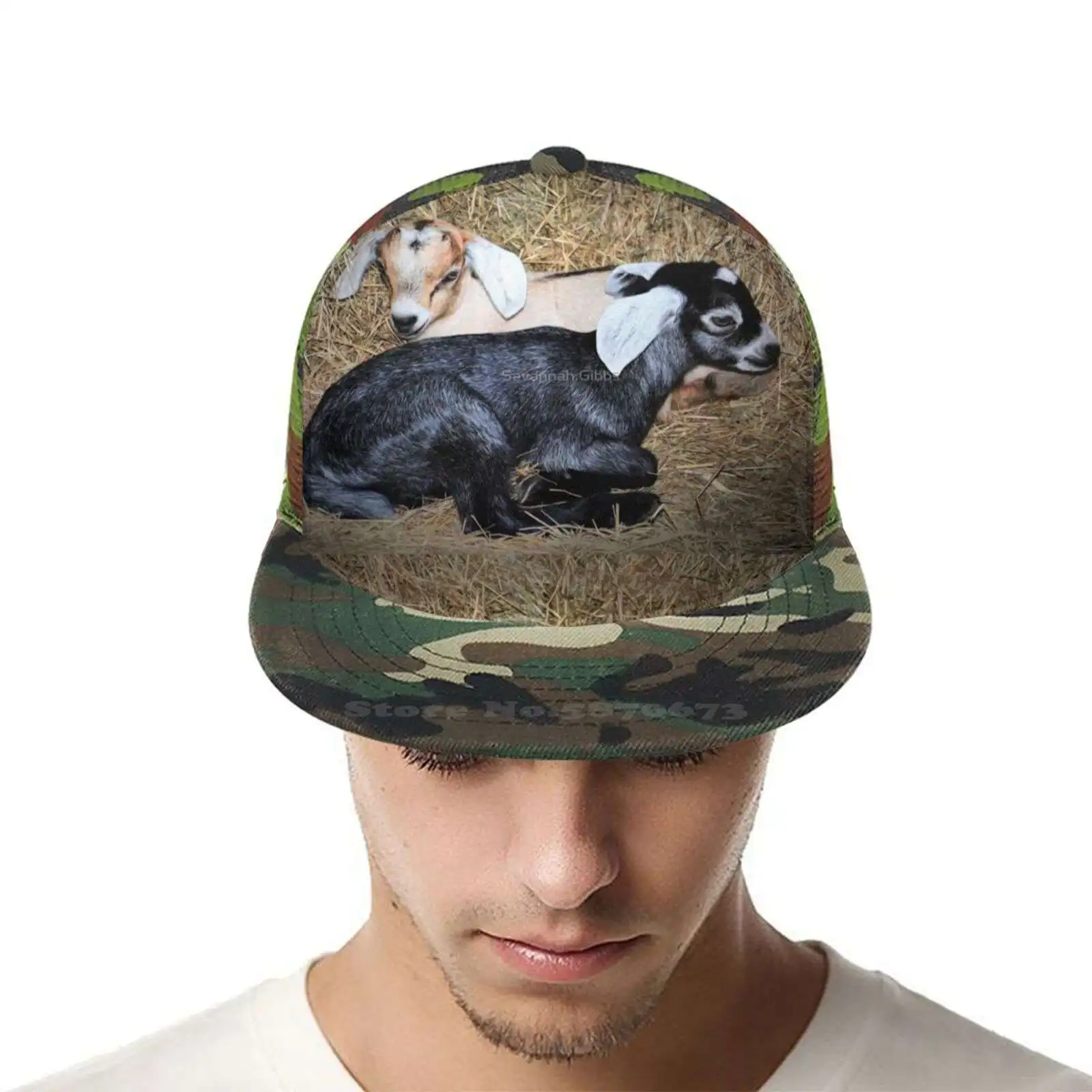 Детские козы Рыбалка тракер Спорт изогнутая сетчатая шляпа животные ферма