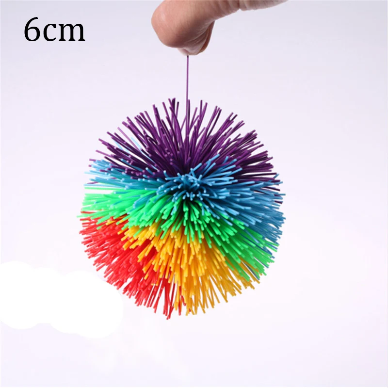 6cm Anti-Stress 6cm/9cm Rainbow Fidget Sensory Ball Baby Funny Stretchy Ball Stress Relief Kids Autism Special Needs - Цвет: 6cm