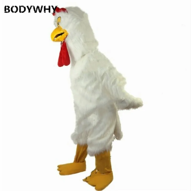 

White Long Fur Chicken Mascot Costume Cosplay Animal Activity Performance Parade Event Unisex Cartoon Apparel Cosplay Halloweens