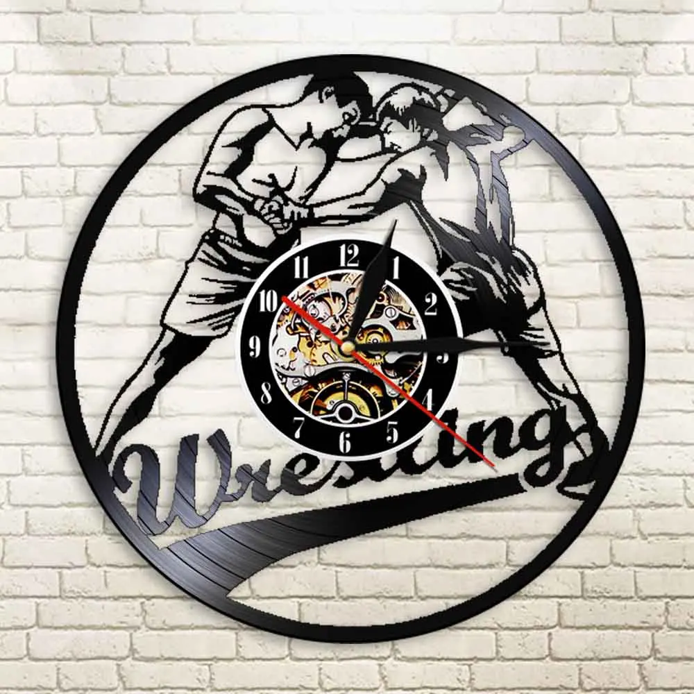 Настенные часы для борьбы спортивные боевые фиксаторы виниловая пластина