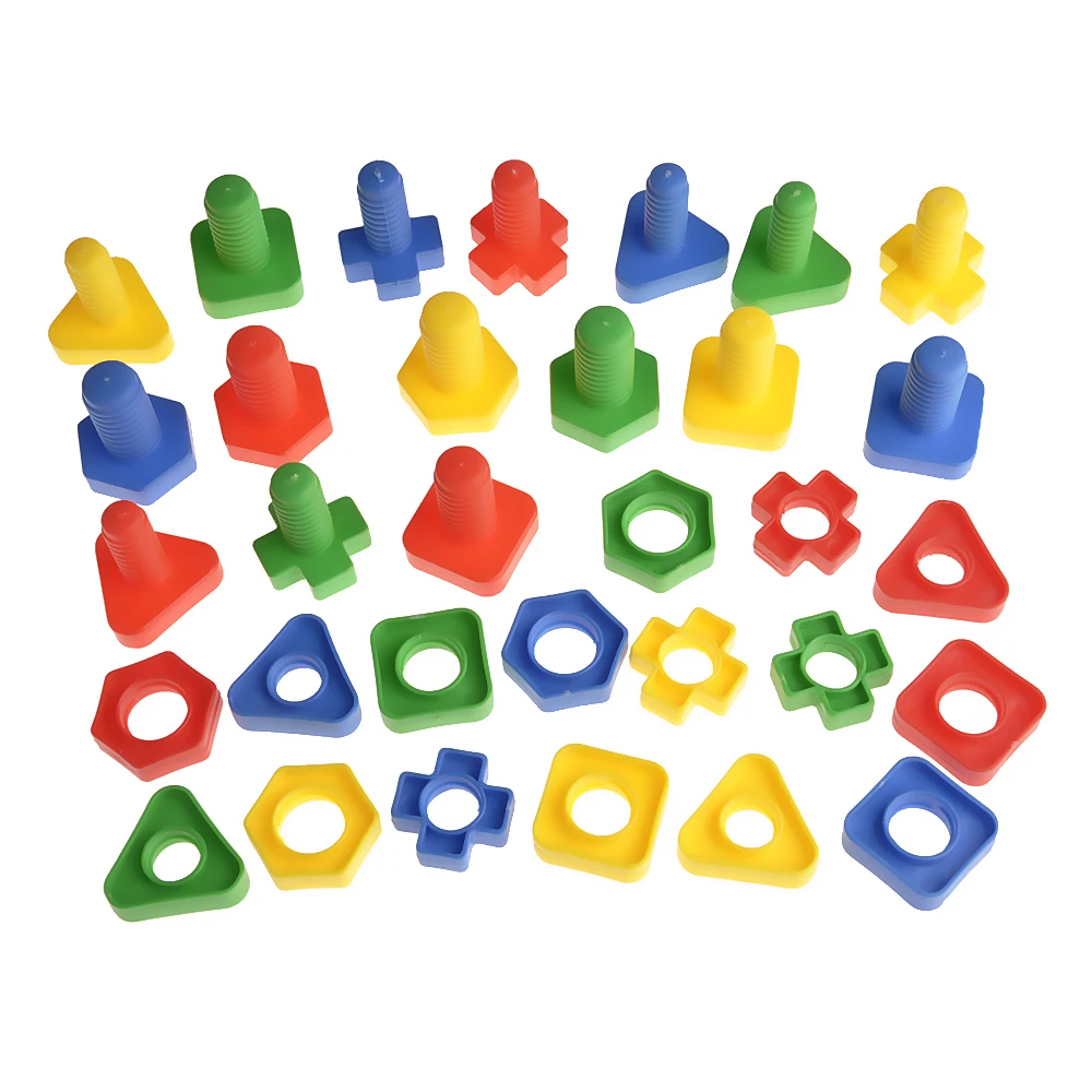 

New high-quality set of nut blocks for children's multi-color plastic to improve practical skills educational toys