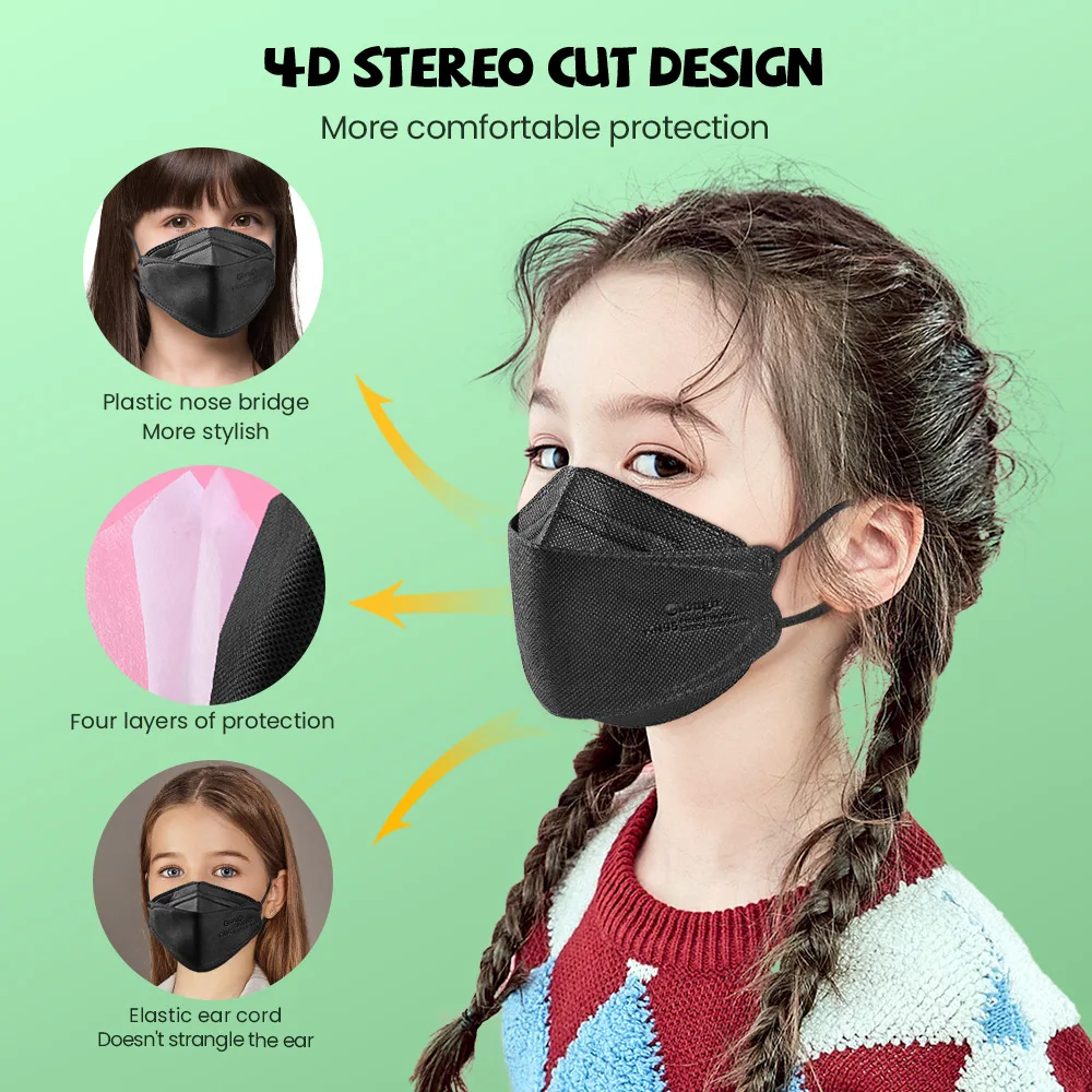 Детские маски Elough FPP2 многослойные с сертификатом CE FFP2 4 слоя KN95|Маски| |