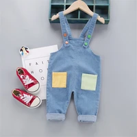 spring autumn children clothes baby boys girls cartoon denim pants overalls infant outfit kids giraffe fashion toddler casual