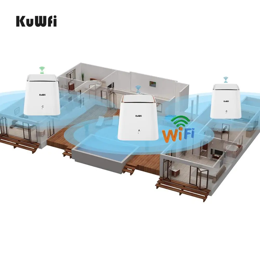 Двухдиапазонный 2 4/5 ГГц AC1200 беспроводной гигабитный сетчатый Wi Fi роутер KuWFi