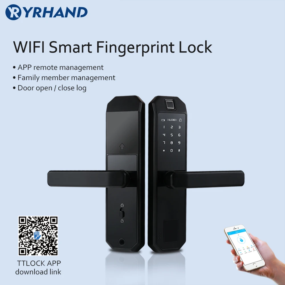 TTlock приложение отпечатков пальцев Дверной замок Смарт wifi карта цифровой код электронный дверной замок Домашний врезной замок безопасности
