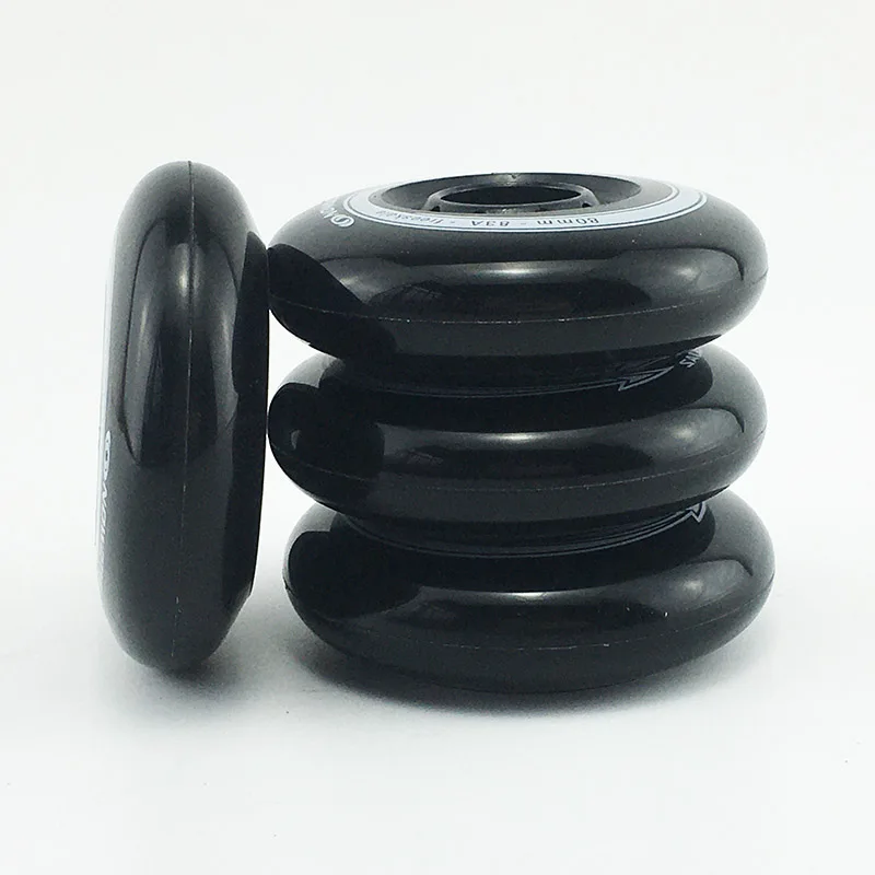 JAPY 80mm 83A Inline Skates Wheels 8PCS/EST Skating Roller Black Slalom Sliding FSK Patines Tires | Спорт и развлечения