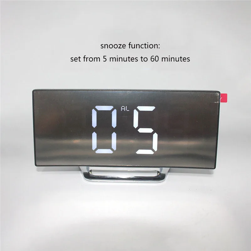 Цифровые часы-будильник для детей Спальня 7 дюймов изогнутый затемнения