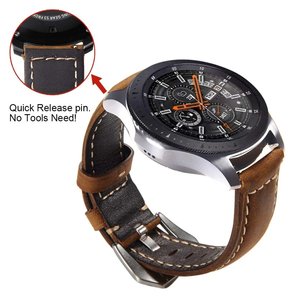 Ремешок 20 мм или 22 мм для Samsung Galaxy Watch4 Classic Band 46 мм или 42 мм из натуральной кожи на запястье, браслет для часов Watch 4 44 мм или 40 мм.